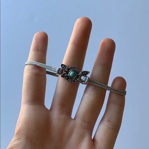 Turquoise Arrows Grey Bracelet